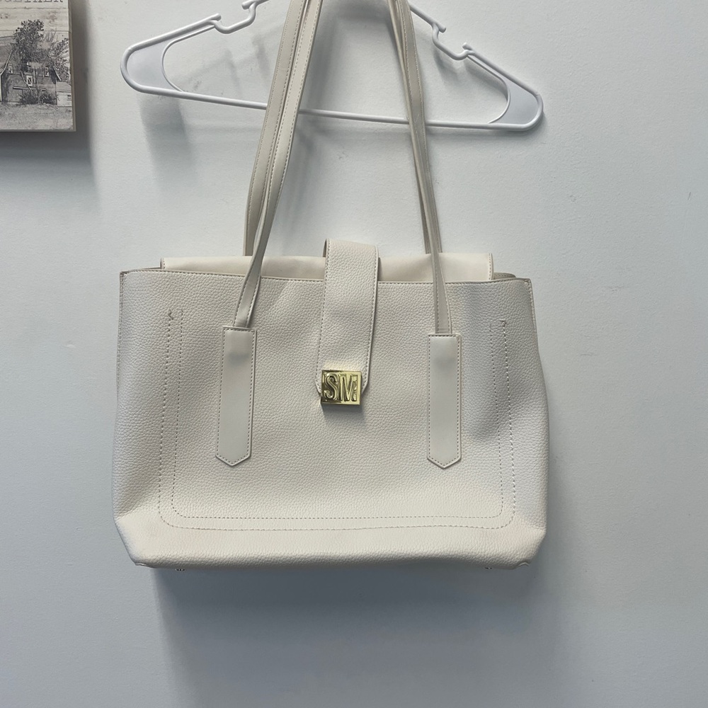 White Leather Tote Bag